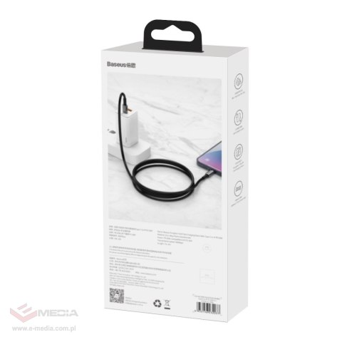 Kabel USB-C do Lightning Baseus Tungsten Gold, 20W, 5A, PD, 1m (czarny)