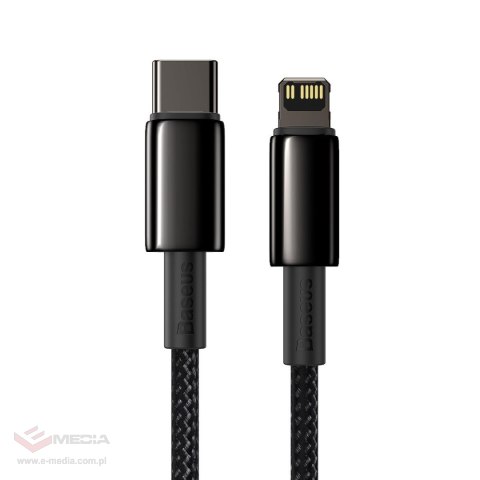 Kabel USB-C do Lightning Baseus Tungsten Gold, 20W, 5A, PD, 2m (czarny)