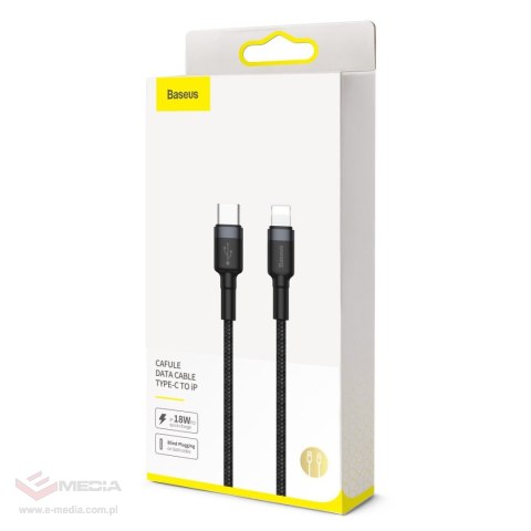 Kabel USB-C do Lightning PD Baseus Cafule, 18W, 1m (czarno-szary)