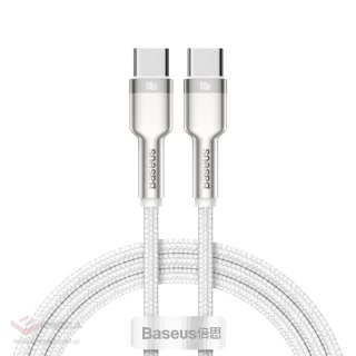 Kabel USB-C do USB-C Baseus Cafule, 100W, 1m (biały)