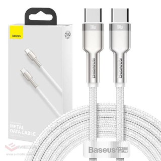 Kabel USB-C do USB-C Baseus Cafule, 100W, 2m (biały)