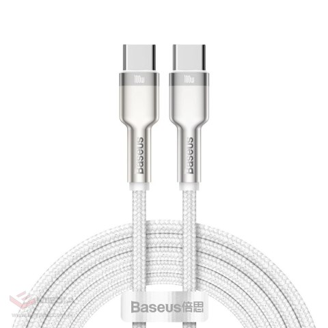 Kabel USB-C do USB-C Baseus Cafule, 100W, 2m (biały)