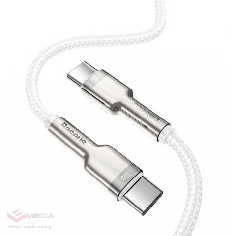 Kabel USB-C do USB-C Baseus Cafule, 100W, 2m (biały)