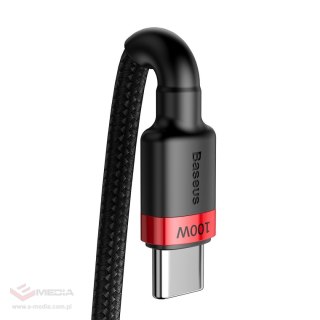 Kabel USB-C do USB-C Baseus Cafule, QC 3.0, PD 2.0, 100W, 5A, 2m (czerwono-czarny)
