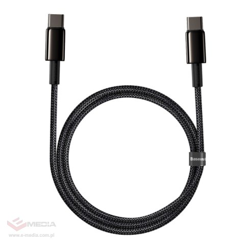 Kabel USB-C do USB-C Baseus Tungsten Gold, 100W, 1m (czarny)