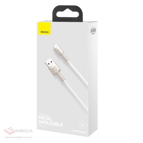 Kabel USB do Lightning Baseus Cafule, 2.4A, 1m (biały)