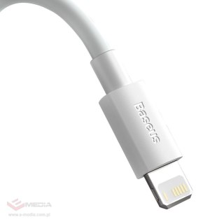 Kabel USB do Lightning Baseus Simple Wisdom, 2.4A, 1.5m (biały) 2szt.