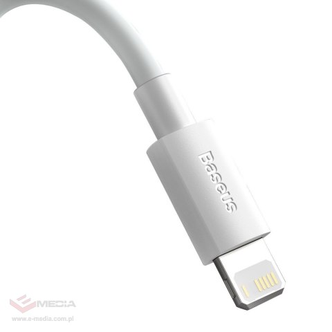 Kabel USB do Lightning Baseus Simple Wisdom, 2.4A, 1.5m (biały) 2szt.