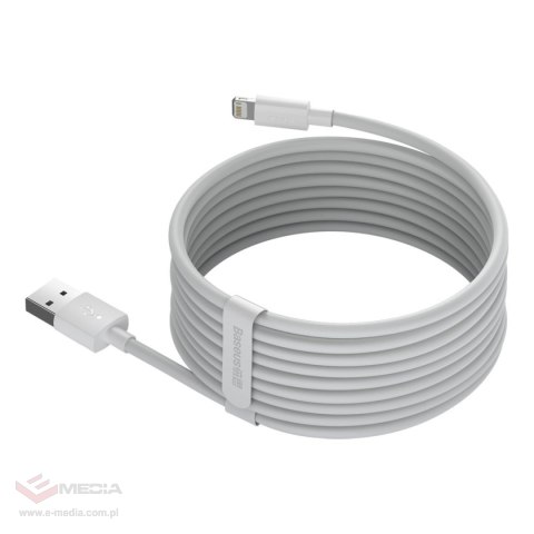Kabel USB do Lightning Baseus Simple Wisdom, 2.4A, 1.5m (biały) 2szt.
