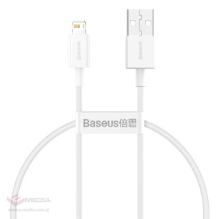 Kabel USB do Lightning Baseus Superior Series, 2.4A, 0.25m (biały)