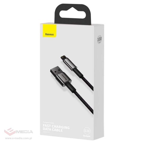 Kabel USB do Lightning Baseus Tungsten Gold, 2.4A, 1m (czarny)