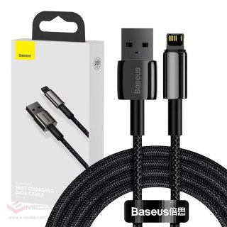 Kabel USB do Lightning Baseus Tungsten Gold, 2.4A, 2m (czarny)