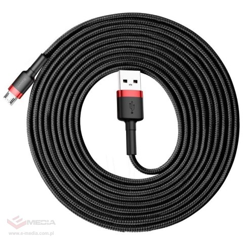 Kabel USB do Micro USB Baseus Cafule 2A 3m (czarno-czerwony)