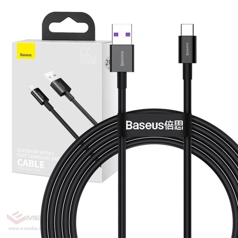 Kabel USB do USB-C Baseus Superior Series, 66W, 2m (czarny)