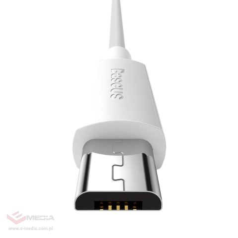 Kabel micro USB do USB Baseus Simple Wisdom, 2.1A, 1.5m (biały) 2szt.