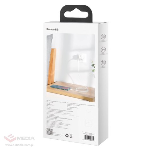 Kabel micro USB do USB Baseus Simple Wisdom, 2.1A, 1.5m (biały) 2szt.