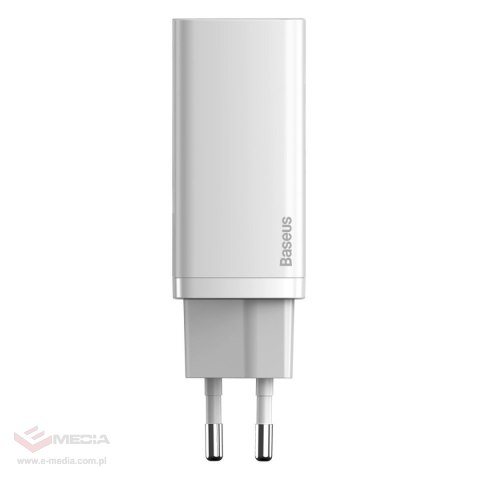 Ładowarka sieciowa Baseus GaN2 Lite, USB + USB-C, 65W, EU (biała)