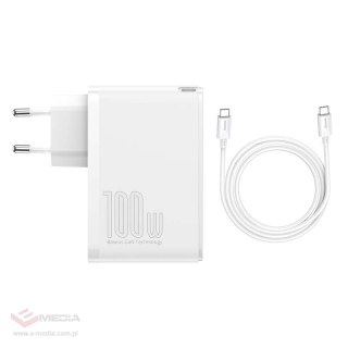 Ładowarka sieciowa Baseus GaN2 Pro, 2x USB + 2x USB-C, 100W, EU (biała)