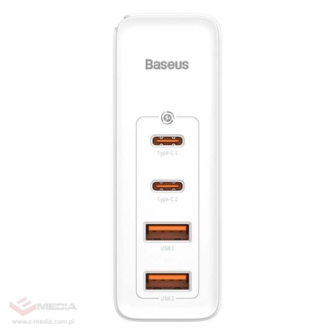 Ładowarka sieciowa Baseus GaN2 Pro, 2x USB + 2x USB-C, 100W, EU (biała)