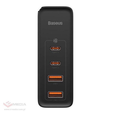 Ładowarka sieciowa Baseus GaN2 Pro, 2x USB + 2x USB-C, 100W, EU (czarna)