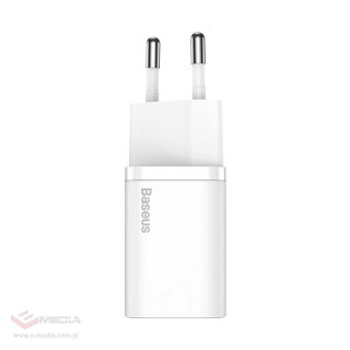 Ładowarka sieciowa Baseus Super Si Quick Charger 1C 25W z przewodem USB-C do USB-C 1m (biała)