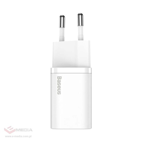 Ładowarka sieciowa Baseus Super Si Quick Charger 1C 25W z przewodem USB-C do USB-C 1m (biała)