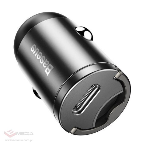Mini ładowarka samochodowa Baseus Tiny Star USB-C, QC 4.0+, PD, 30W (szara)