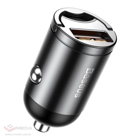 Mini ładowarka samochodowa Baseus Tiny Star, USB, QC 3.0, 30W (szara)