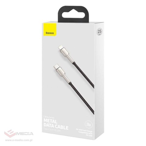 Kabel USB-C do Lightning Baseus Cafule, PD, 20W, 0,25m (czarny)