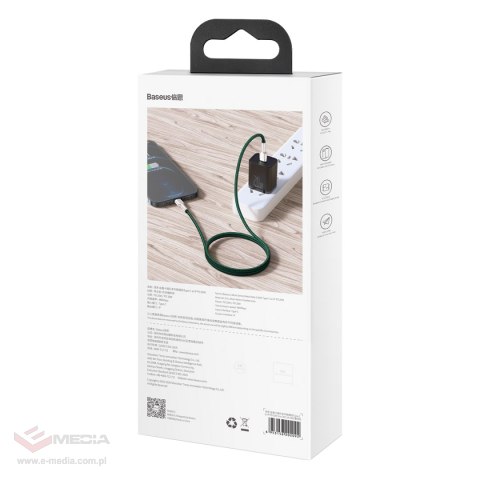 Kabel USB-C do Lightning Baseus Cafule, PD, 20W, 1m (zielony)