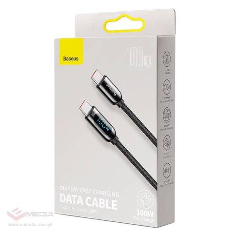 Kabel USB-C do USB-C Baseus Display, 100W, 2m (czarny)