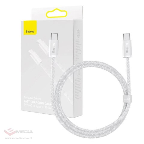 Kabel USB-C do USB-C Baseus Dynamic, 100W, 1m (biały)
