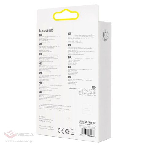 Kabel USB-C do USB-C Baseus Dynamic, 100W, 1m (biały)