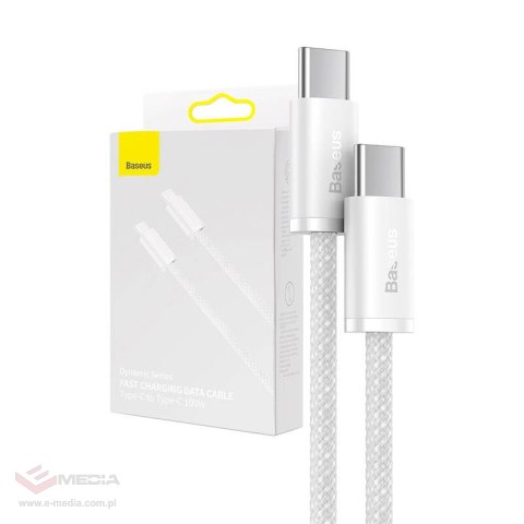 Kabel USB-C do USB-C Baseus Dynamic, 100W, 2m (biały)