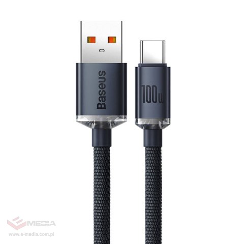 Kabel USB do USB-C Baseus Crystal Shine, 100W, 1.2m (czarny)