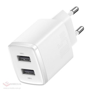 Ładowarka sieciowa Baseus Compact Quick Charger, 2x USB, 10.5W (biała)