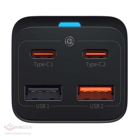 Ładowarka sieciowa Baseus GaN3 Pro, 2x USB-C, 2x USB, 65W (czarna)