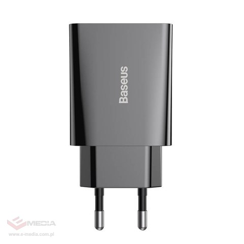 Ładowarka sieciowa Baseus Speed Mini Quick Charger, USB-C, PD, 3A, 20W (czarna)