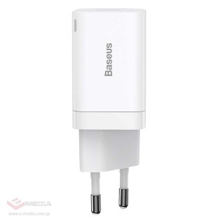 Ładowarka sieciowa Baseus Super Si Pro Quick Charger USB + USB-C 30W (biała)