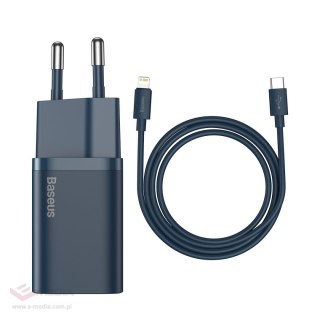 Ładowarka sieciowa Baseus Super Si Quick Charger 1C 20W z przewodem USB-C do Lightning 1m (niebieska)