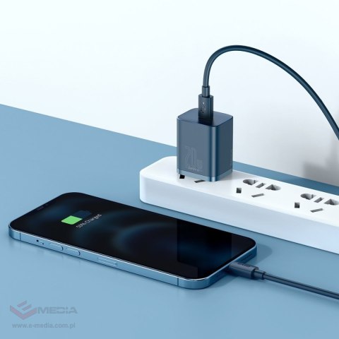 Ładowarka sieciowa Baseus Super Si Quick Charger 1C 20W z przewodem USB-C do Lightning 1m (niebieska)