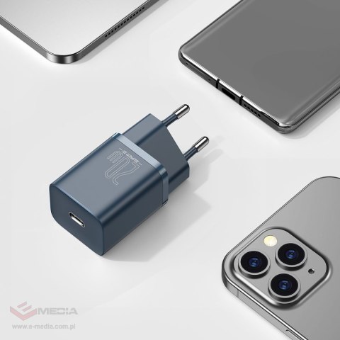 Ładowarka sieciowa Baseus Super Si Quick Charger 1C 20W z przewodem USB-C do Lightning 1m (niebieska)