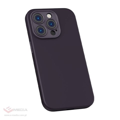 Etui Baseus Liquid Silica Gel do iPhone 14 Pro (fioletowe) +szkło hartowane +zestaw czyszczący