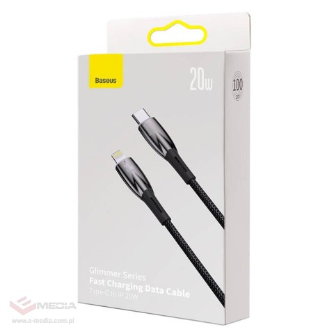 Kabel USB-C do Lightning Baseus Glimmer, 20W, 1m (czarny)