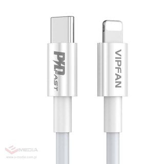 Kabel USB-C do Lightning VFAN P01, 3A, PD, 1m (biały)