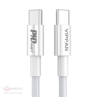 Kabel USB-C do USB-C VFAN P02, 1m (biały)