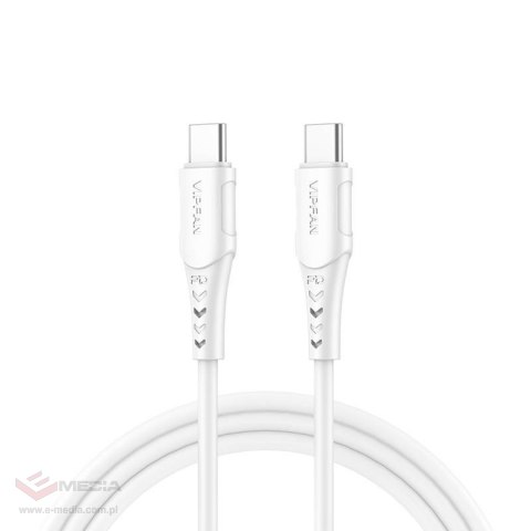 Kabel USB-C do USB-C VFAN P05, 60W, PD, 1m (biały)