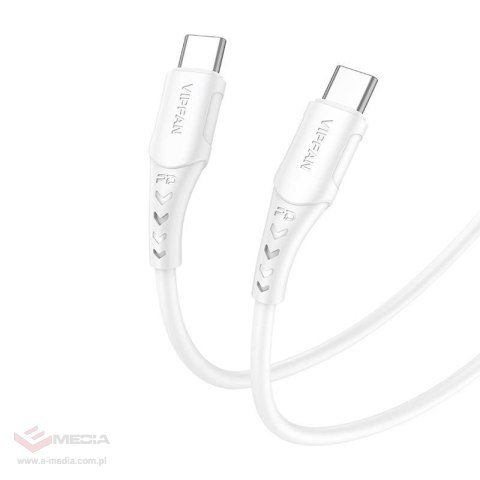 Kabel USB-C do USB-C VFAN P05, 60W, PD, 1m (biały)