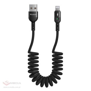 Kabel USB do Lightning, Mcdodo CA-6410, sprężynowy, 1.8m (czarny)