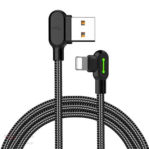 Kabel USB do Lightning kątowy Mcdodo CA-4671 LED, 1.2m (czarny)